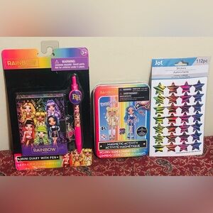Rainbow high journal, game & sticker bundle set